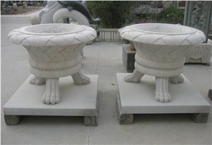 Stone Flower Pot, G682 Yellow Granite Flower Pot