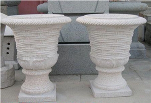 Stone Flower Pot, G682 Yellow Granite Flower Pot