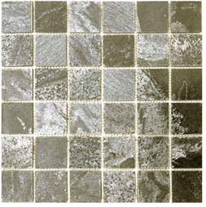 Silver Grey Slate Polished Mosaic