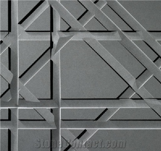 Cheap Black 3d Stone Wave Wall Panel Tile, Black Basalt Wall Panel