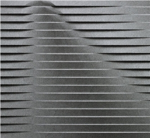 China 3D Nature Wave Stone Panel for Wall, Black Basalt Wall