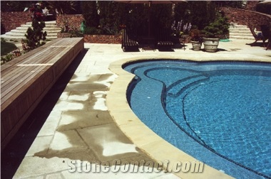 SandStone Pool Patio and Pool Coping, Beige Sandstone Pool Coping