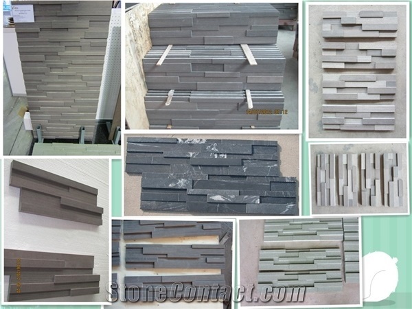 Panels, Culture Stone, Wenge Sandstone, Coffee Wood Wall Cladding