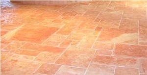 Jerusalem Red Flooring Tiles, Pink Israel Limestone Floor Tiles
