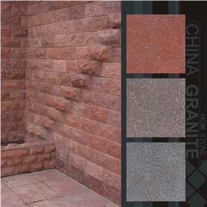 Red Phorphyre Mushroomed Wall Stone