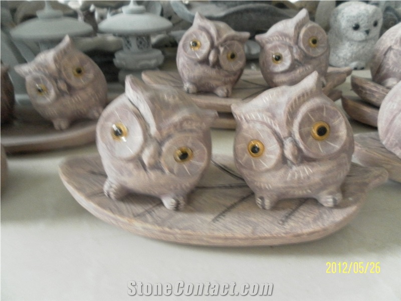 Art Owl Carving,Stone Art Work
