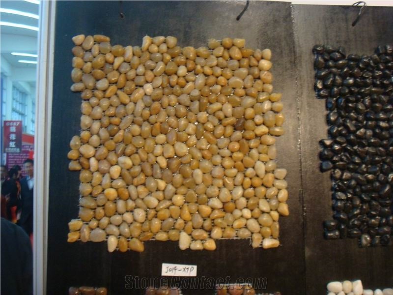 Yellow Pebble Stone Mosaic Tile