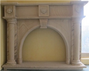 Yellow Sandstone Fireplace Mantel