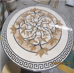 Beige Marble Waterjet Medallion