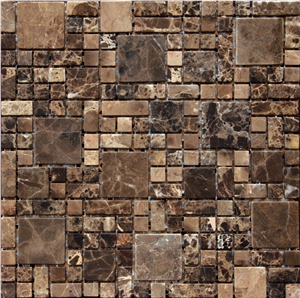 Marble Mosaci , Stone Mosiac , Marble Mosaic Tile, Dark Emperador Brown Marble Mosaic Marble Mosaci , Stone Mosiac , Marble Mosaic Tile, Dark Emperador Brown Marble Mosaic