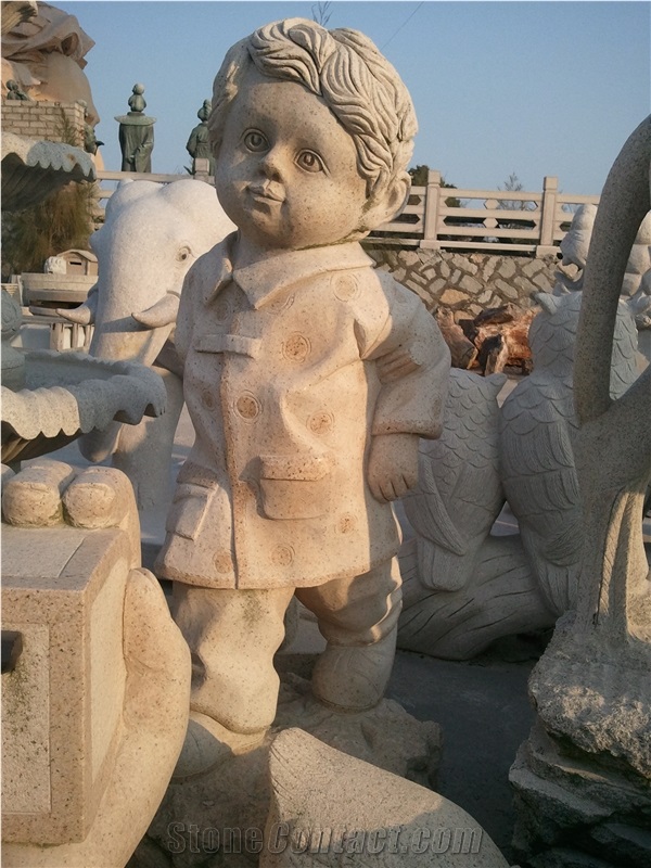G682 Yellow Granite Human Sculpture
