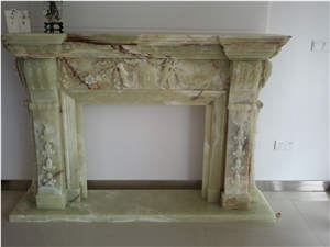 Light Green Onyx Fireplace