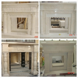 White Marble Fireplace Mantel