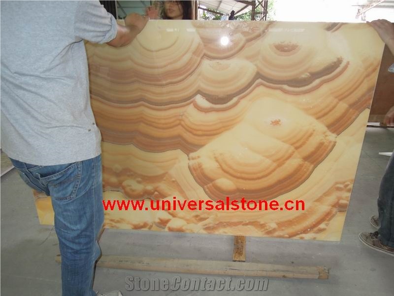 Orange Onyx Glass Panel Slabs