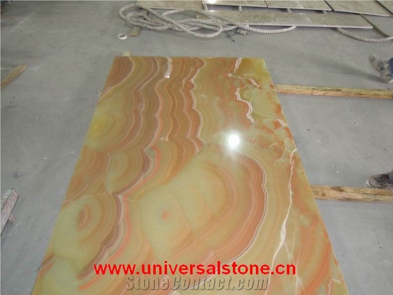 Orange Onyx Glass Panel Slabs
