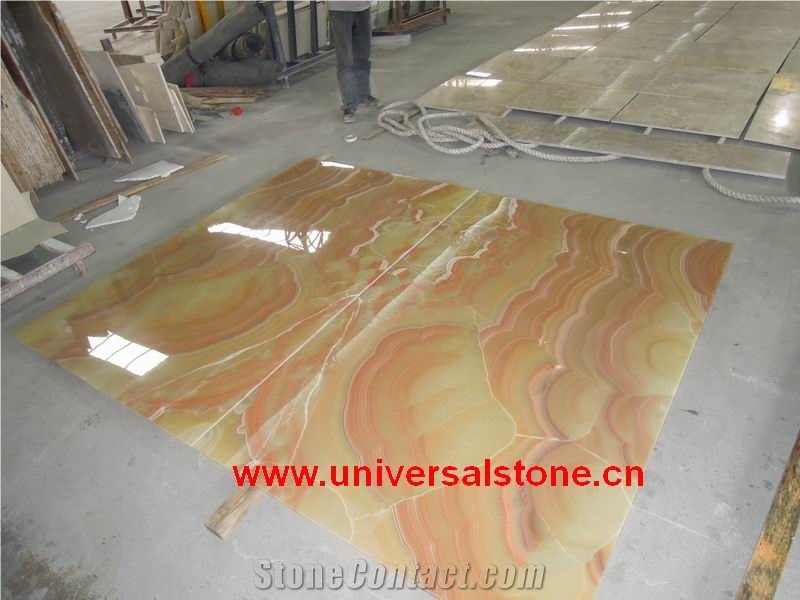 Orange Onyx Glass Panel Slabs