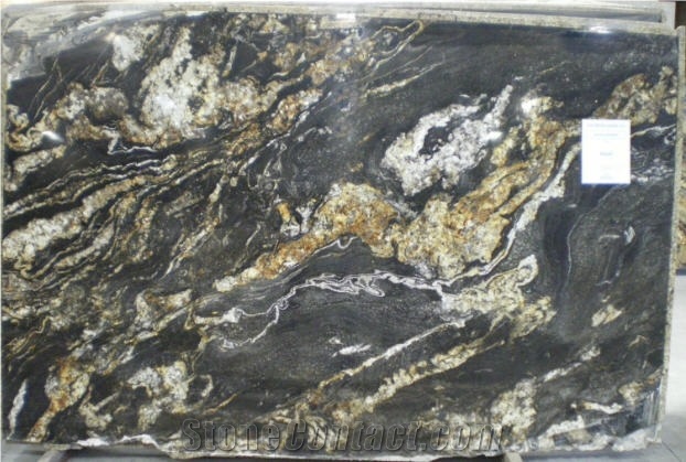 Black Fusion Granite Slabs, Brazil Black Granite