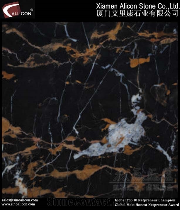 Afgan Black and Gold Marble