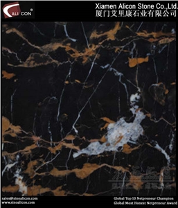 Afgan Black and Gold Marble