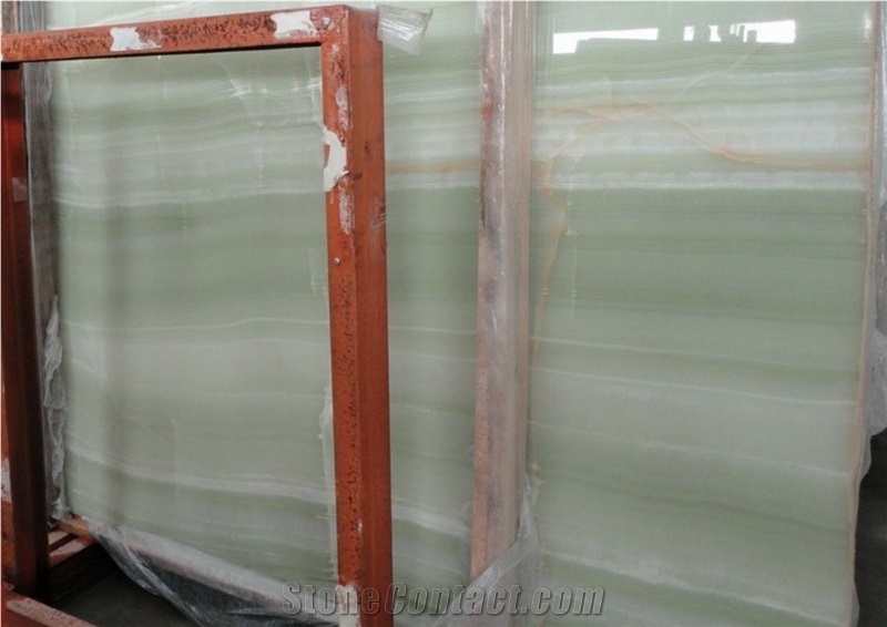 Bamboo Onyx, Mono Green Onyx Slabs