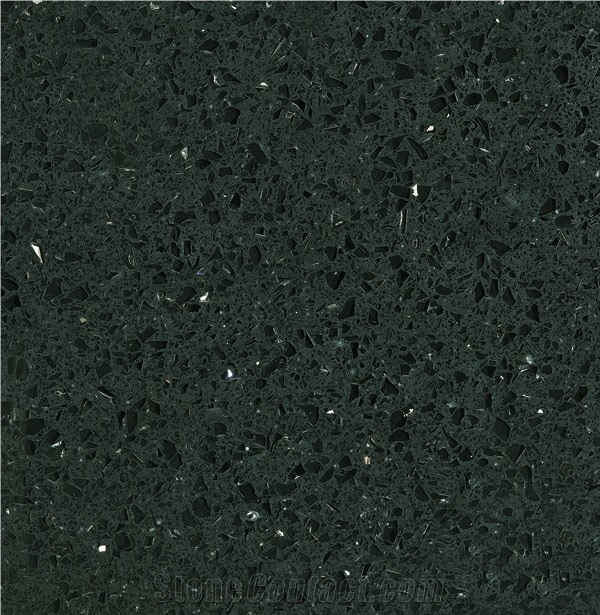 Black Cristal Quartz Tiles and Slabs