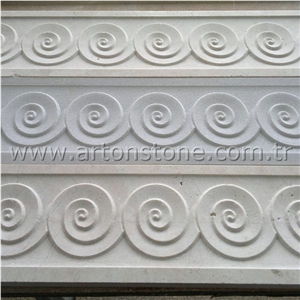 3D CNC Stone Carving Moulding, White Marble Moulding