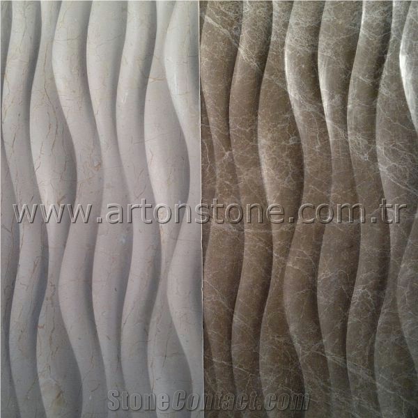 3D Marble Stone for Walling, Beige Marble Walling