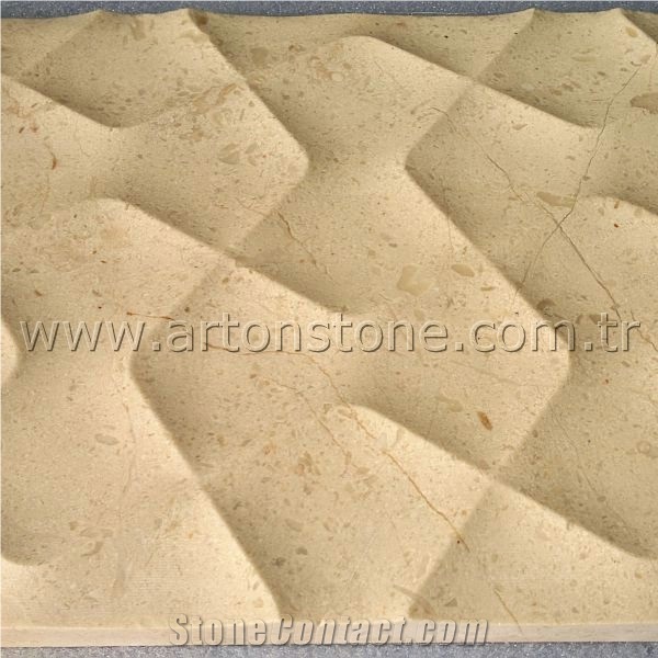 Beige Marble 3d Cnc Wall Panel