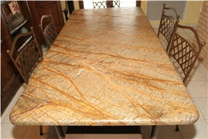 Rain Forest Gold Countertops Table Tops, Rain Forest Gold Yellow Marble Countertops