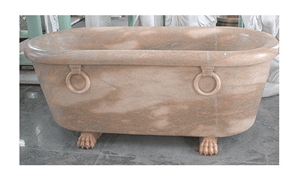 3031 Sunset Red Marble Bathtub