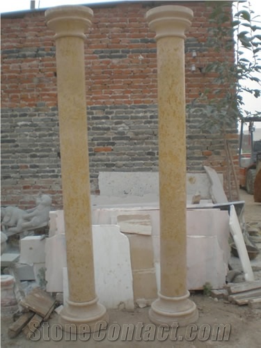 Yellow Travertine Column