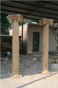 Yellow Travertine Column