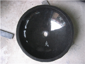 Absolute Black Wash Sink Basin, Black Marble Basin