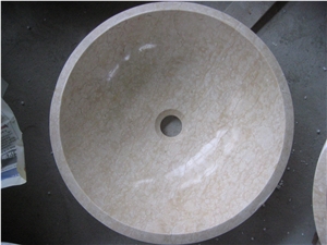 Jerusalem Fossil Wash Sink, Beige Limestone Sink
