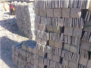 Mushroomed Wall Stone, Grey Slate Mushroomed Wall