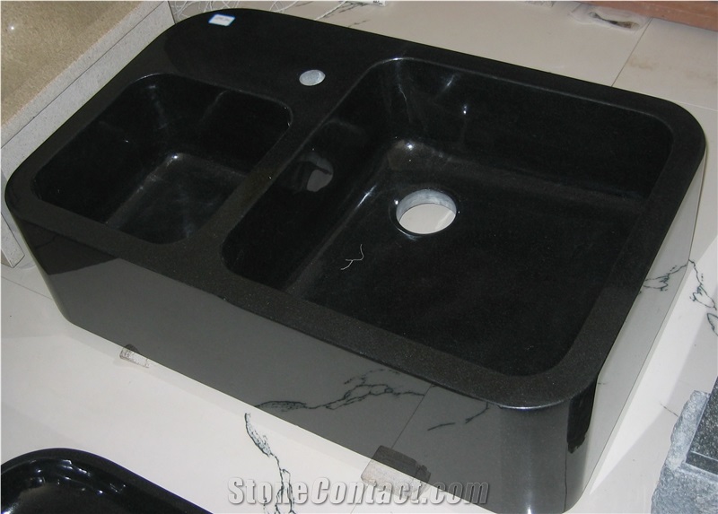 Shanxi Black Wash Sink Basin Square, Shanxi Black Granite Basin