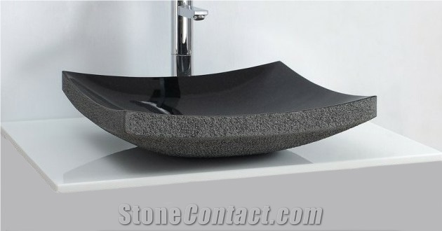 Shanxi Black Wash Sink Basin Square, Shanxi Black Granite Basin