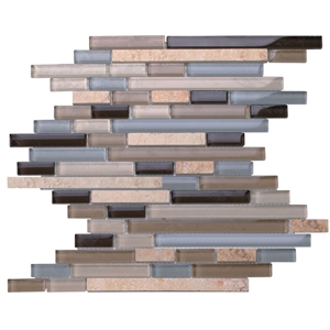 Glass Mixed Marble Mosaic Tiles Glass Stone Mosaic