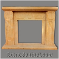 Rainbow Line Yellow Sandstone Fireplace