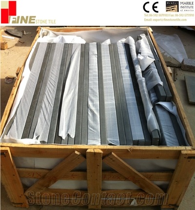 Basalt Staircase , Gray ,esite Hainan Grey Basalt Staircase