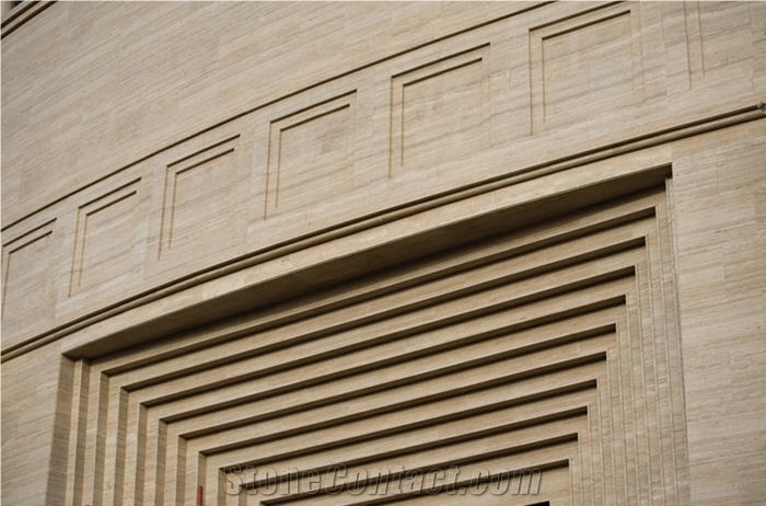 Travertine Building Stones, Walling, Classic Beige Travertine Building Stones