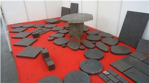 Basalt with Holes Landscaping Stone, Black Basalt Cobble, Pavers
