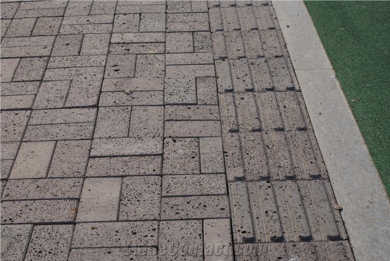 Basalt with Holes Landscaping Stone, Black Basalt Cobble, Pavers