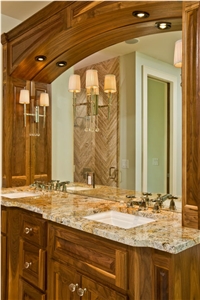 Golden Silver Granite Vanity Top, Golden Silver Yellow Granite Vanity Top