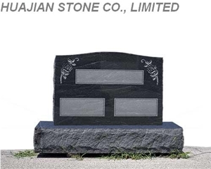 Apex Style Headstone, Black Granite Headstone