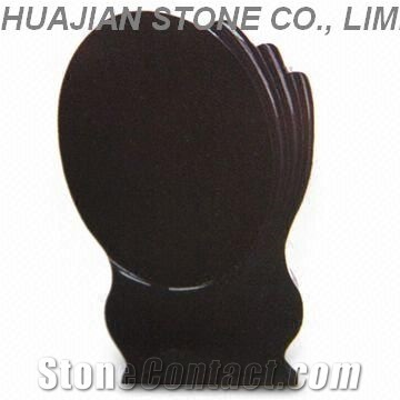 Cheap Upright Black Headstone,shandong black Granite Headstone