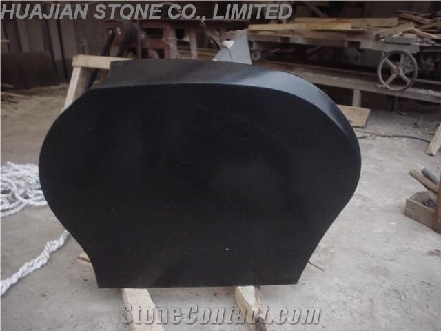 Cheap Upright Black Headstone,shandong black Granite Headstone