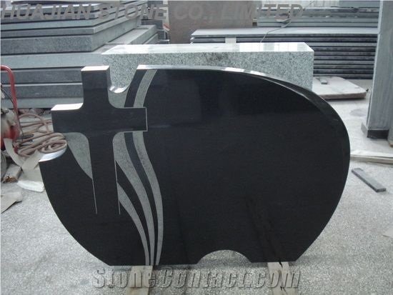 Cross Headstone, SHANGDONG BLACK Granite Headstone
