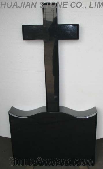 Dolphin Style Headstone, Grey Granite Headstone