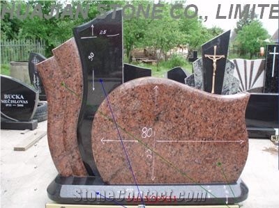 Double Family Monument, Grey Granite Family Monument